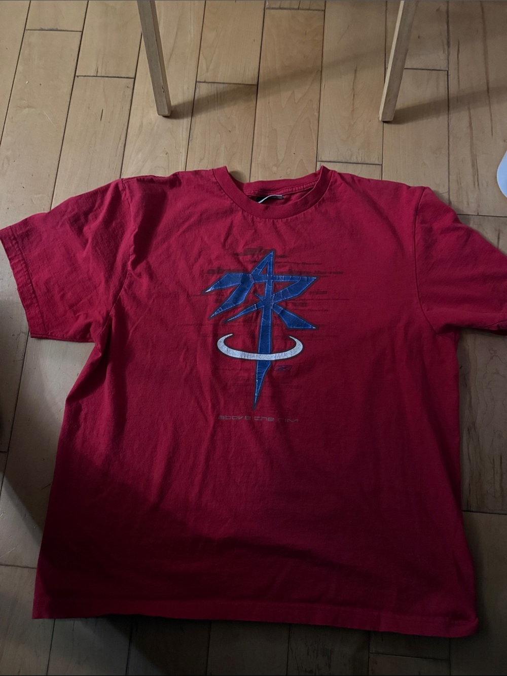 Reebok Red Short Sleeve Tee with Blue Logo